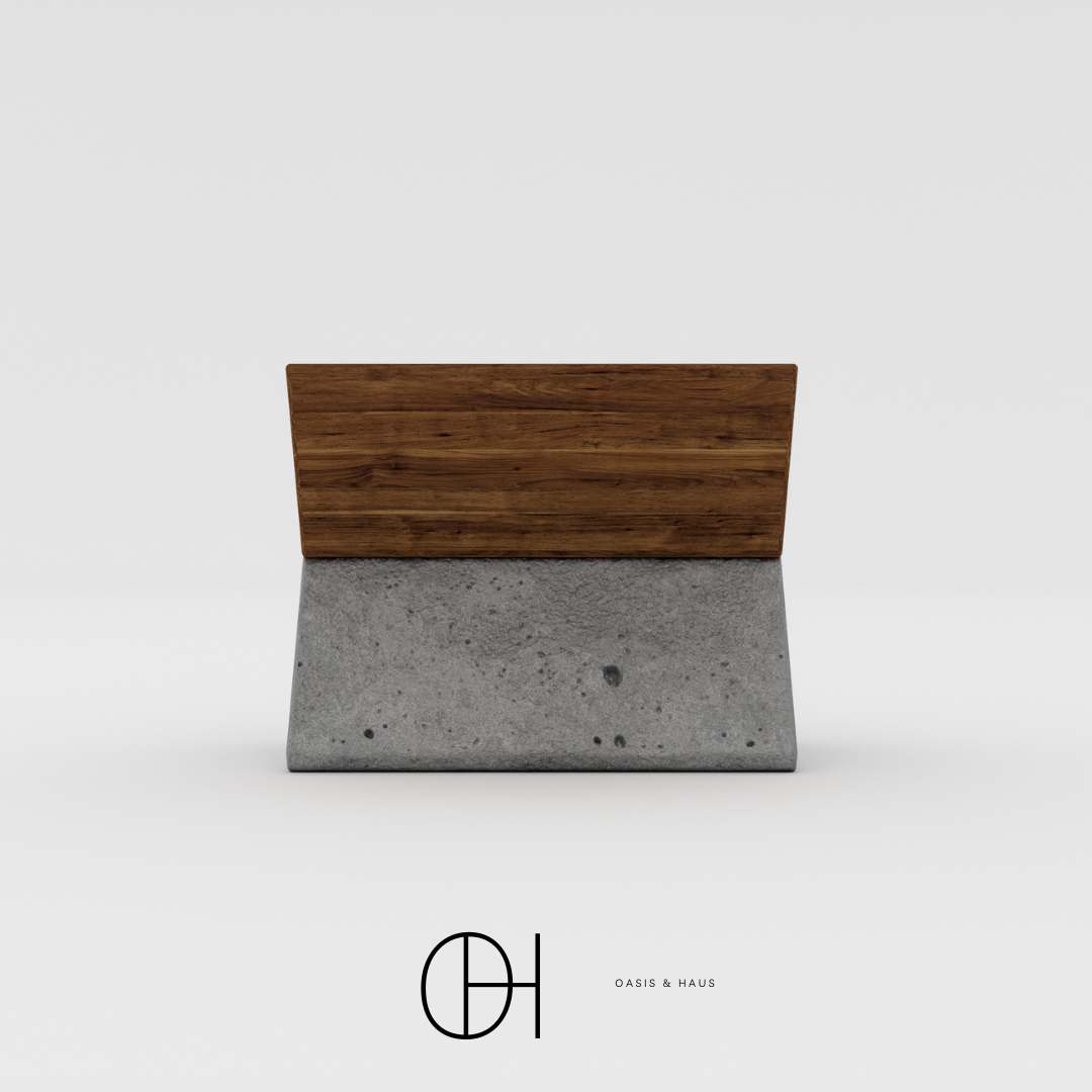 Luna Haus Teak Concrete Bench