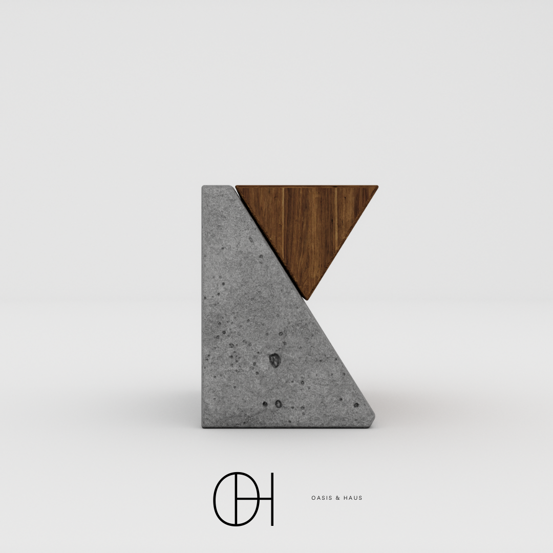 Luna Haus Teak Concrete Bench