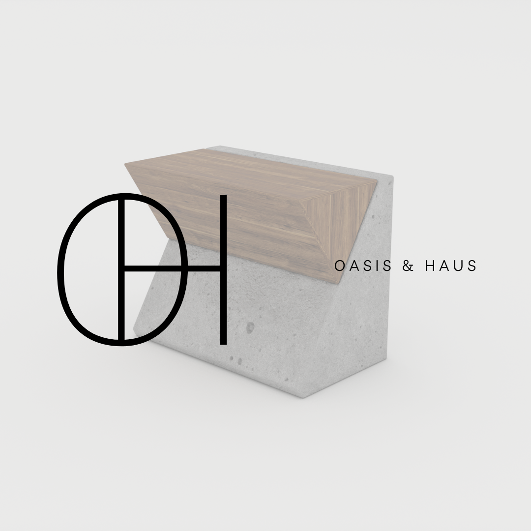 Luna Haus Teak Concrete Bench