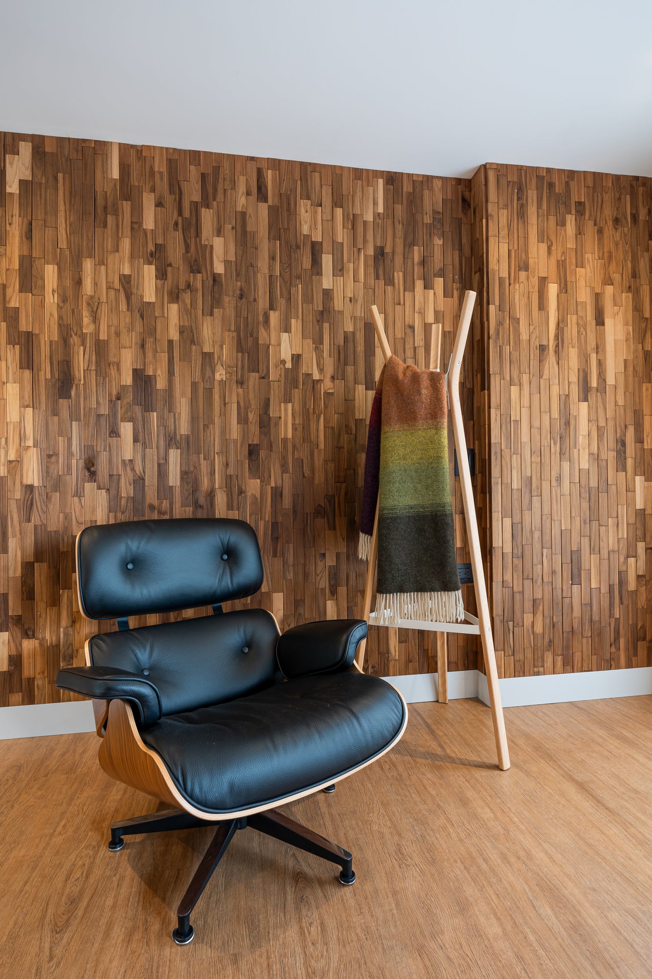 Thermally Modified Dark Teak Hardwood Brick Wall Panel Kit
