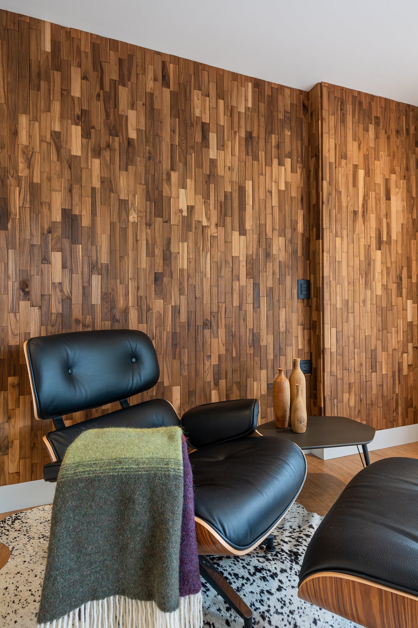 Thermally Modified Dark Teak Hardwood Brick Wall Panel Kit