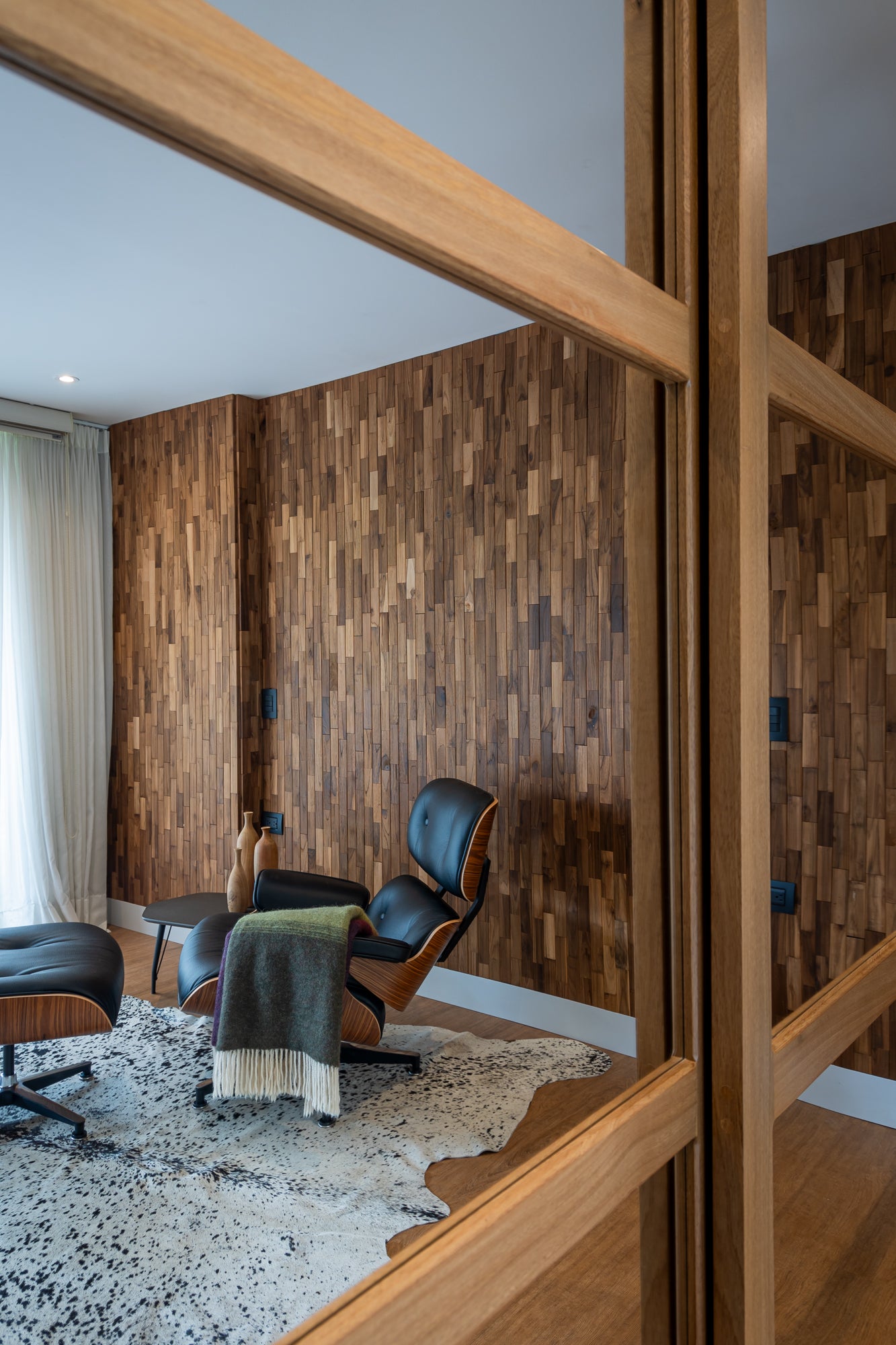 Thermally Modified Dark Teak Hardwood Brick Wall Panel Kit