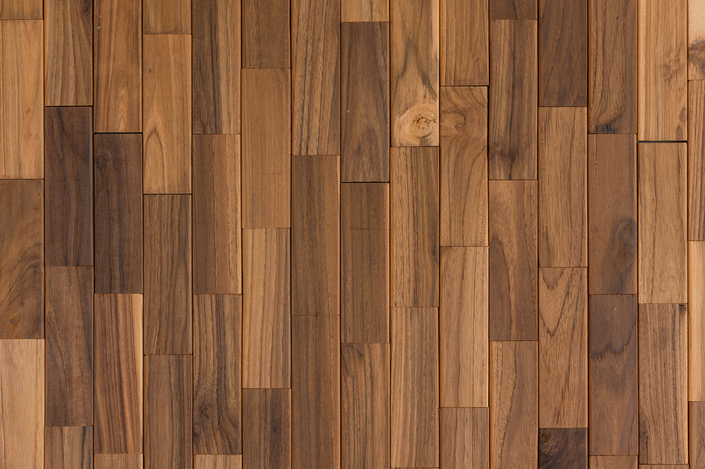 Thermally Modified Dark Teak Hardwood Brick Wall Panel Kit