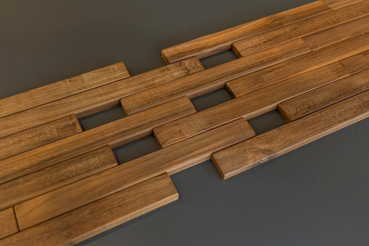 Thermally Modified Dark Teak Hardwood Brick Wall Panel Kit