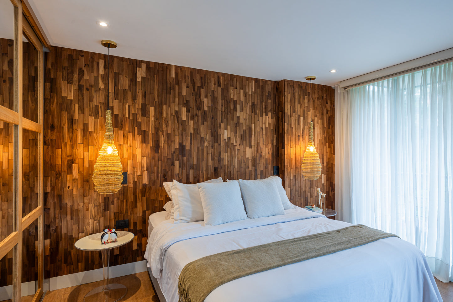 Thermally Modified Dark Teak Hardwood Brick Wall Panel Kit