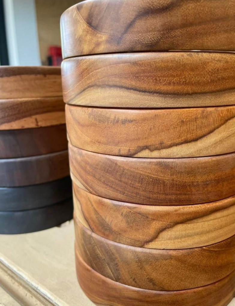 Handy Tray - Premium Wood & Leather Organizer - Tan Brown