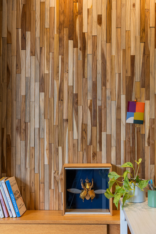 Terra Light Short Teak Wall Panels
