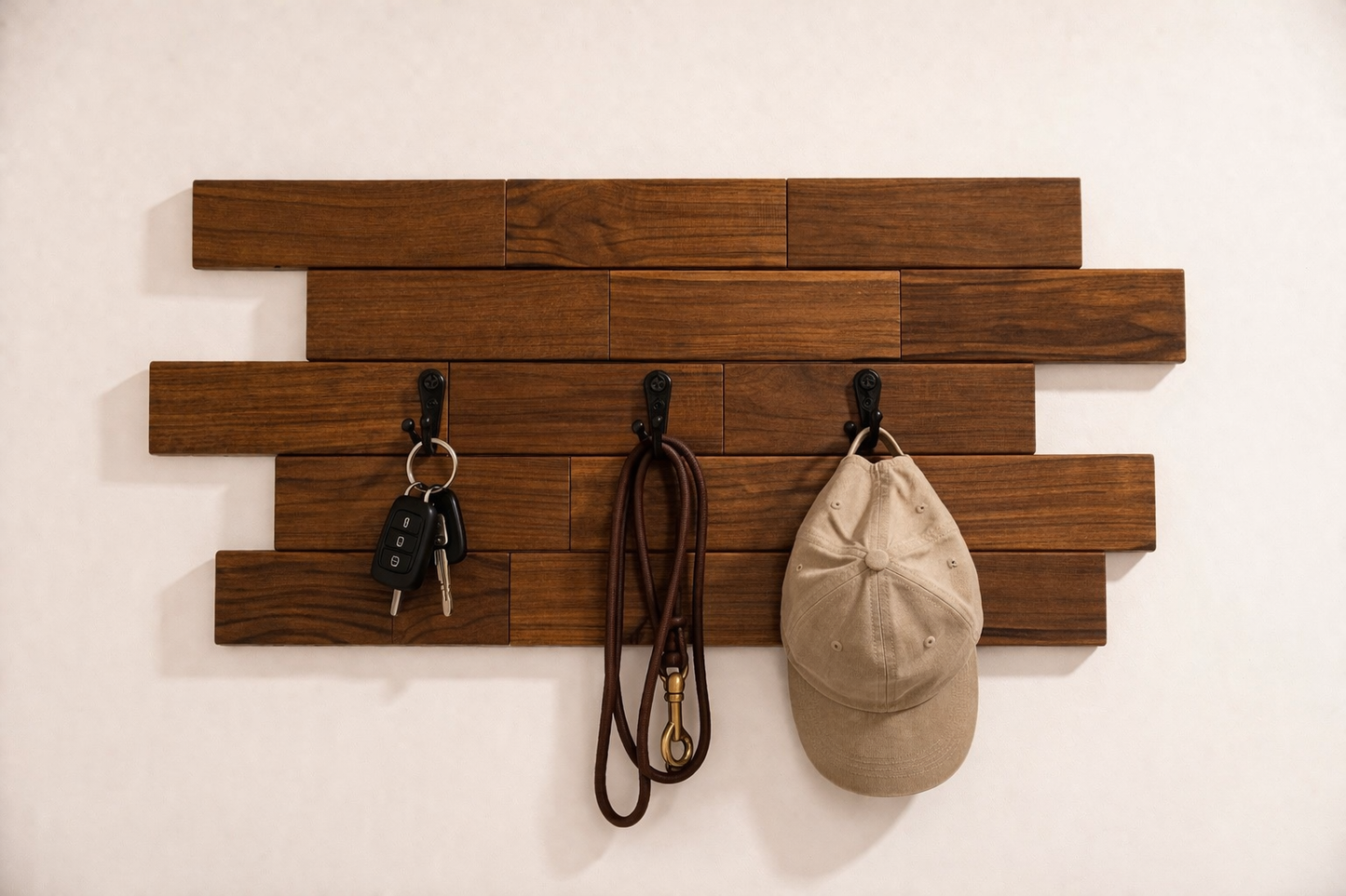 Modern Teak Wall Key Holder
