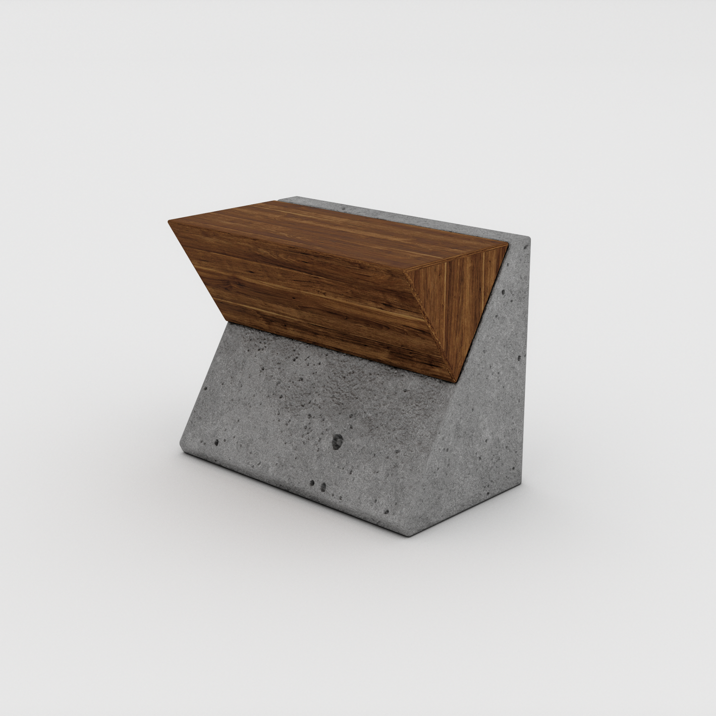 Luna Haus Teak Concrete Bench