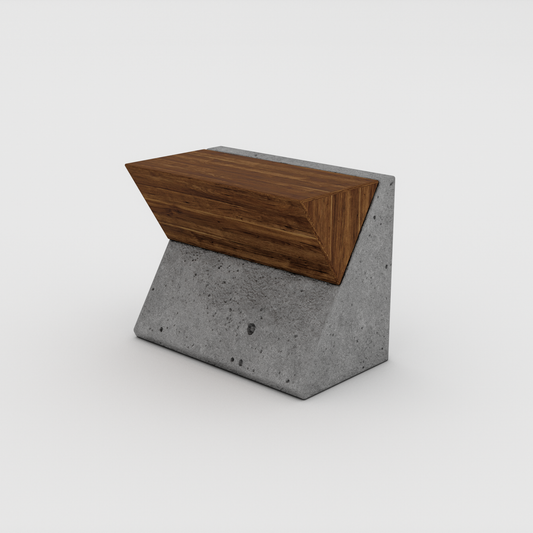 Luna Haus Teak Concrete Bench