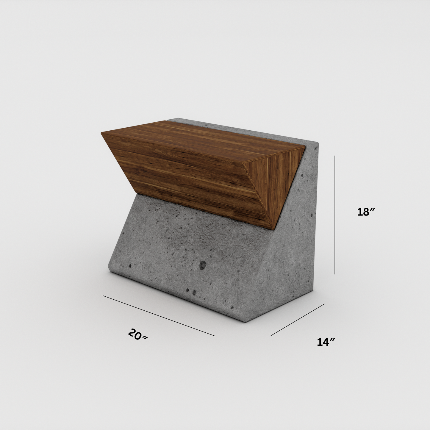 Luna Haus Teak Concrete Bench