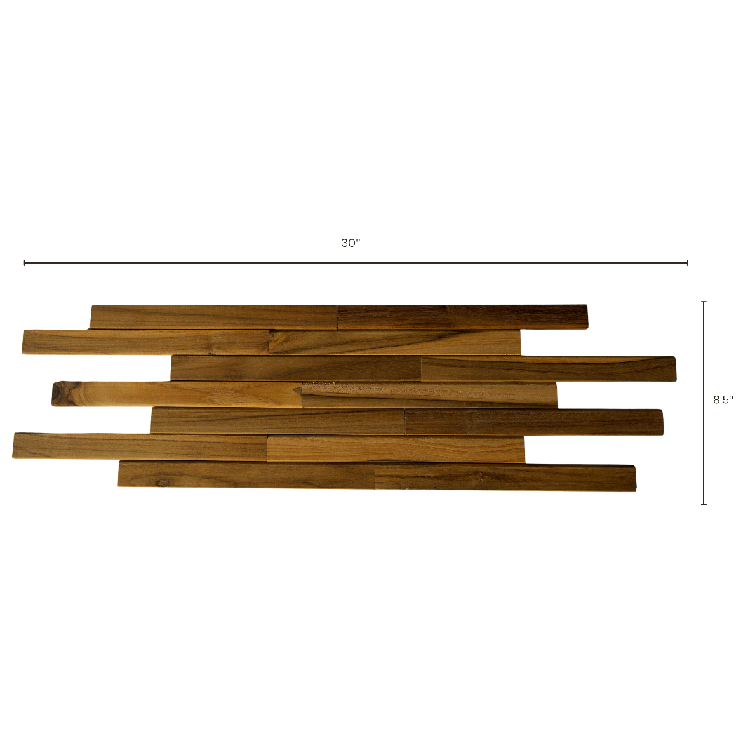 Terra Dark Long Teak Wall Panels