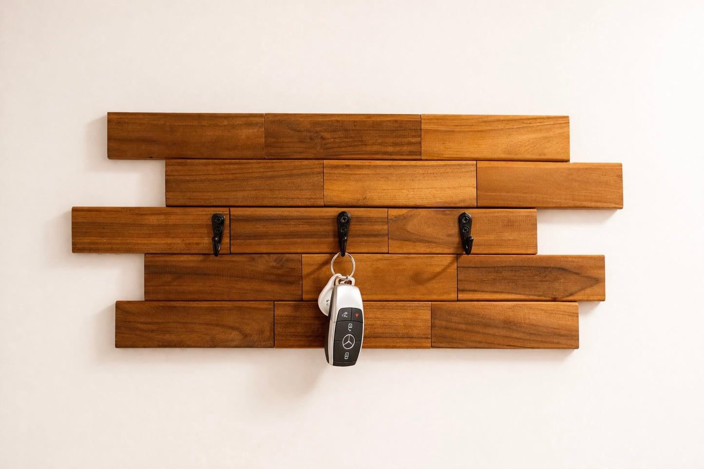 Modern Teak Wall Key Holder