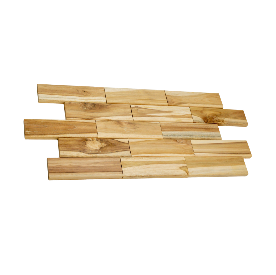 Terra Light Short Teak Wall Panels